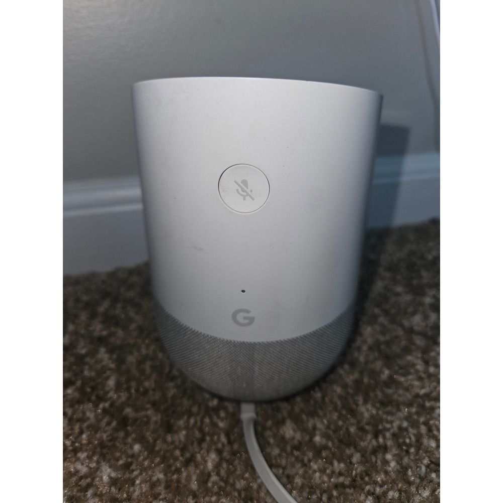 Google Home Smart Speaker White Slate Fabric Base Model A4R-HOME with Power Cord